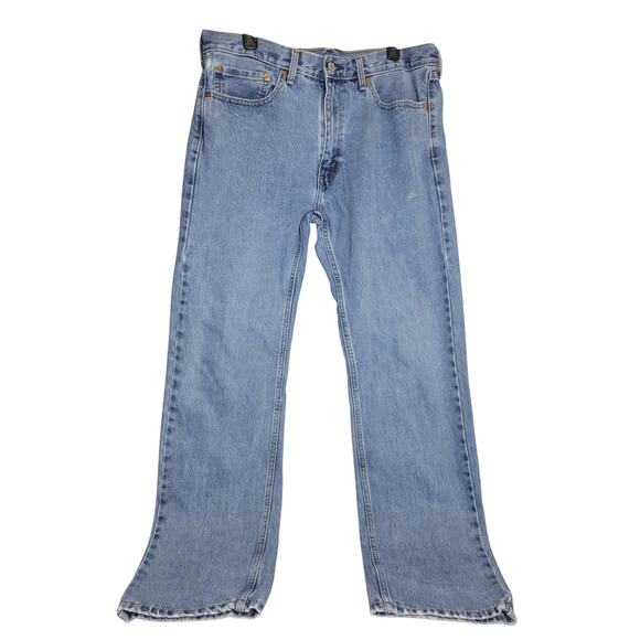 Levi's 505 blue denim jeans Mens size 36x34 medium wash - Picture 1 of 6